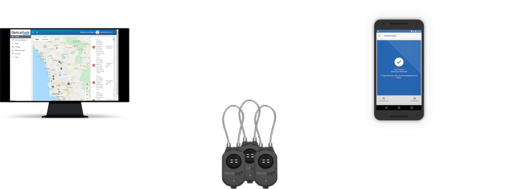 Management Software: Cloud-based, monitoring & security software for enterprise clients. The Mobile app: enables access to field user of OpticalLock Management Software